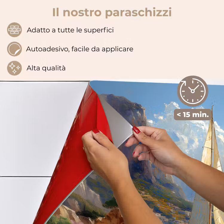 Paraschizzi cucina - Veliero - Mare - Rocce - Nuvole — 4