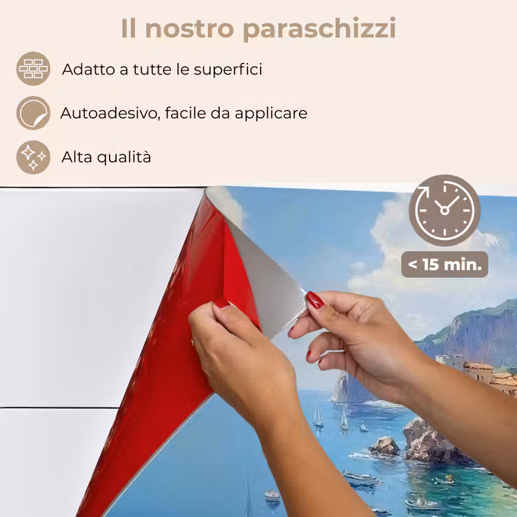Paraschizzi cucina - Villaggio costiero - Pittura - Rocce - Barche — 4