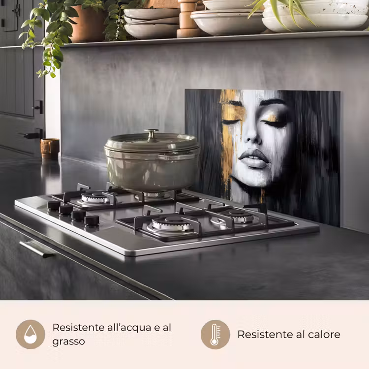 Paraschizzi cucina - Volto - Donna - Pennellate - Astratto — 2