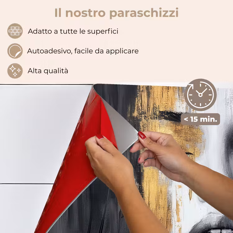 Paraschizzi cucina - Volto - Donna - Pennellate - Astratto — 4