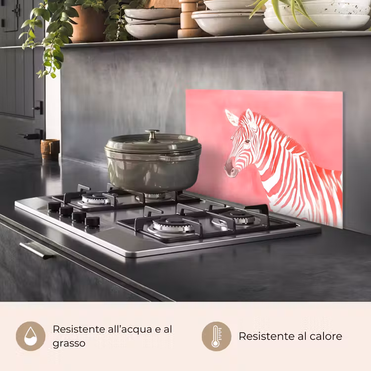 Paraschizzi cucina - Zebra - Rosa - Vernice — 2