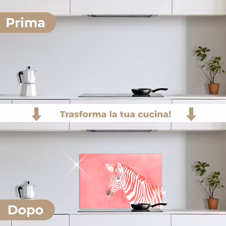 Paraschizzi cucina - Zebra - Rosa - Vernice — 7