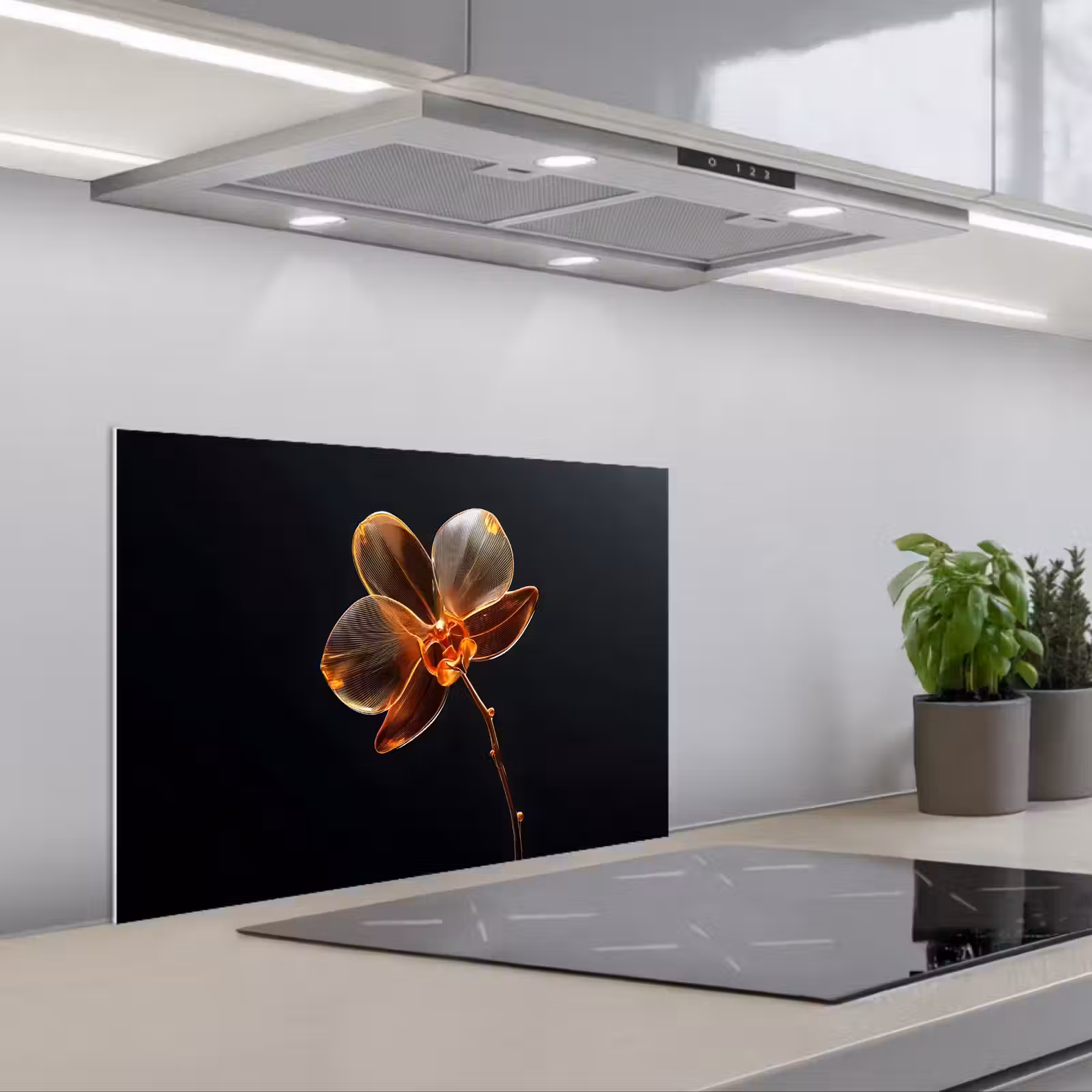 Paraschizzi cucina - Orchidea - Trasparente - Fiore — 1