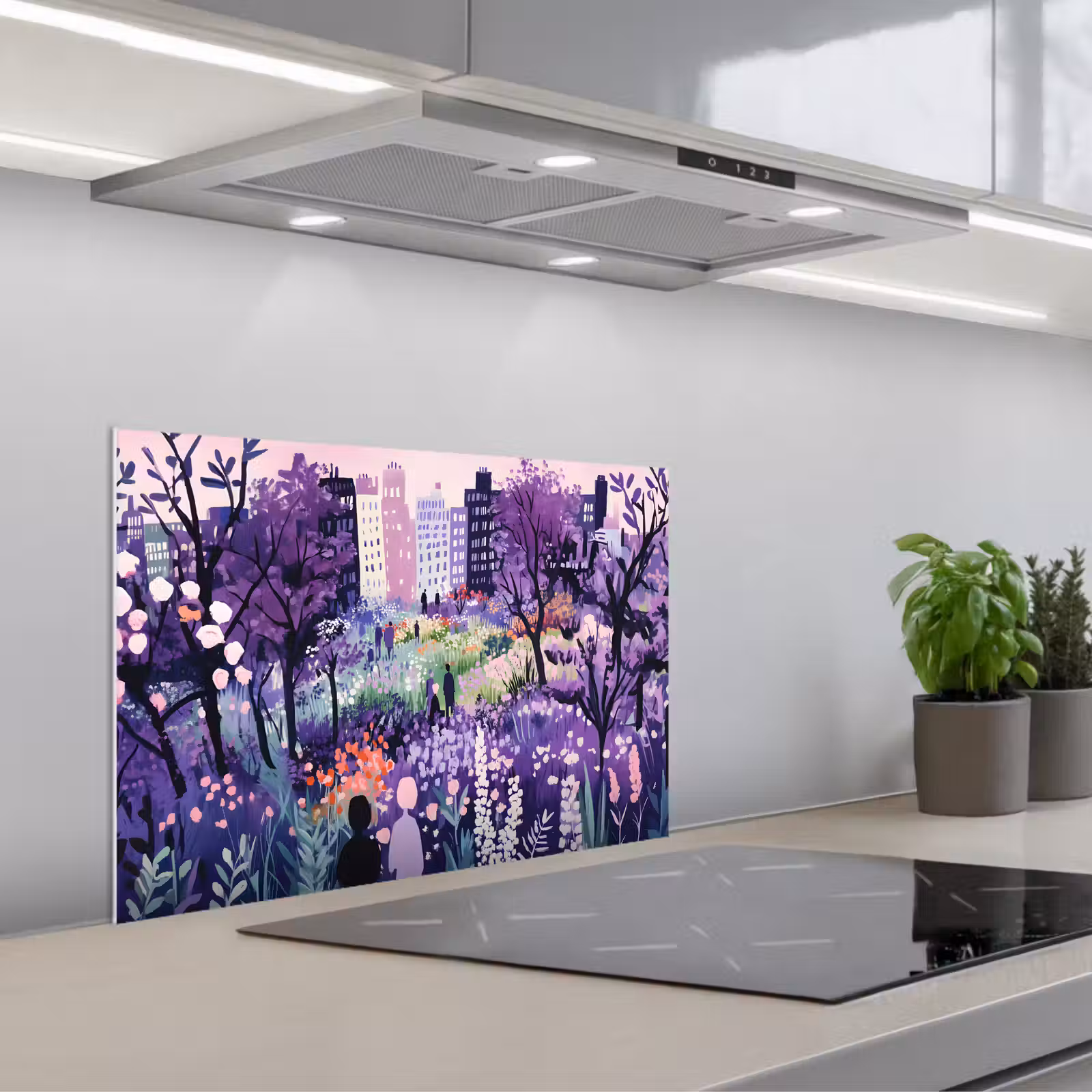Paraschizzi cucina - Parco - Alberi - Fiori - Edifici — 1