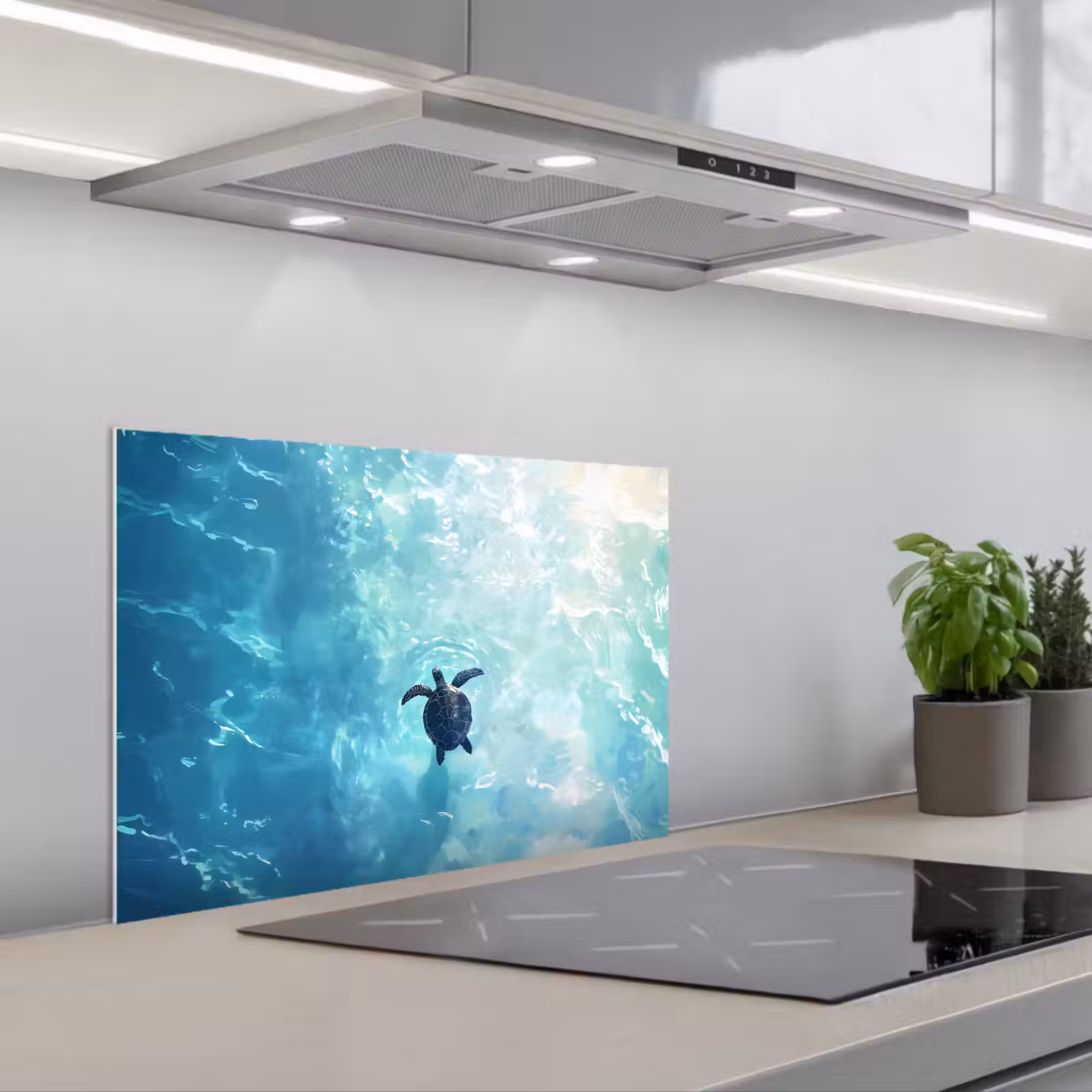 Paraschizzi cucina - Tartaruga - Mare - Blu - Scintillio — 1