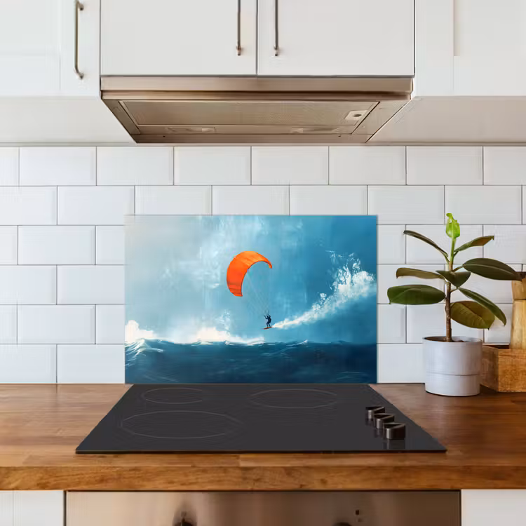 Paraschizzi cucina - Kitesurfer - Arancione - Mare - Cielo — 3