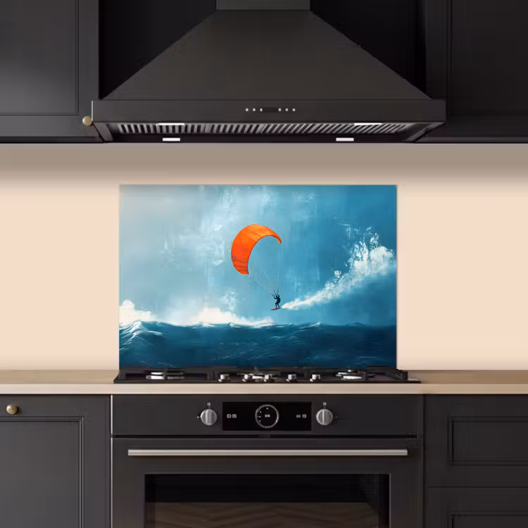 Paraschizzi cucina - Kitesurfer - Arancione - Mare - Cielo — 5
