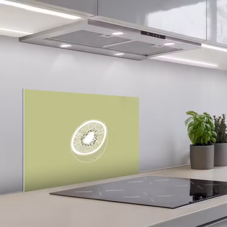 Paraschizzi cucina - Kiwi - Disegno a linee - Minimalista - Verde — 1