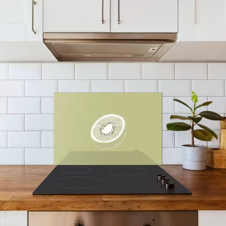 Paraschizzi cucina - Kiwi - Disegno a linee - Minimalista - Verde — 3