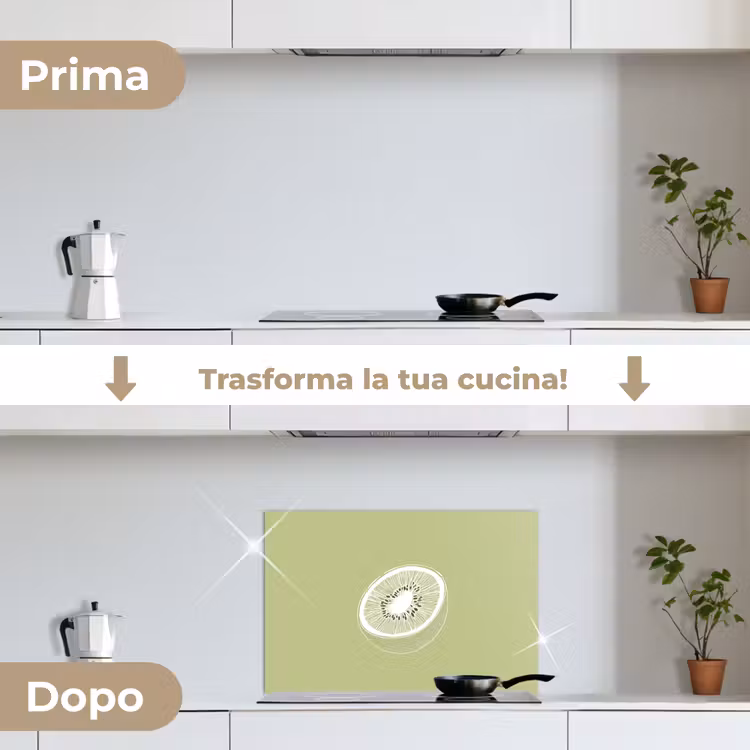 Paraschizzi cucina - Kiwi - Disegno a linee - Minimalista - Verde — 7