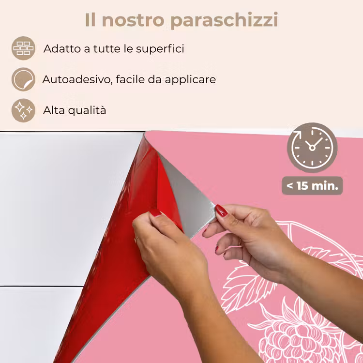 Paraschizzi cucina - Lamponi - Gambo - Disegnato - Rosa — 4