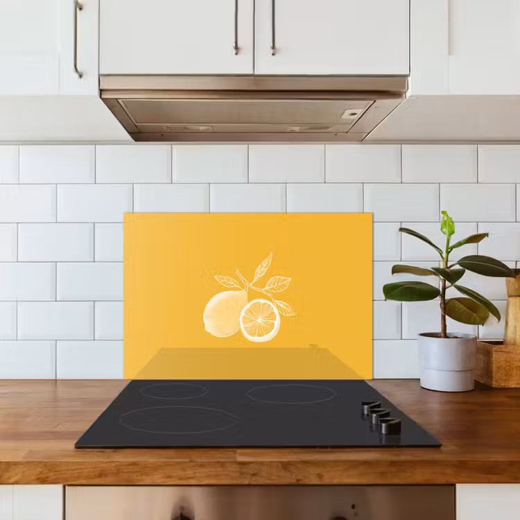 Paraschizzi cucina - Limoni - Illustrazione - Minimalista - Giallo — 3