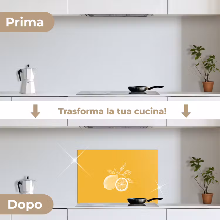 Paraschizzi cucina - Limoni - Illustrazione - Minimalista - Giallo — 7