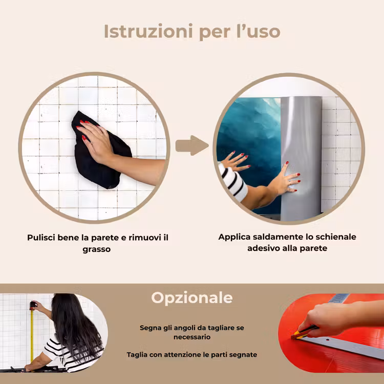 Paraschizzi cucina - Mare - Silhouette - Astratto - Blu — 6