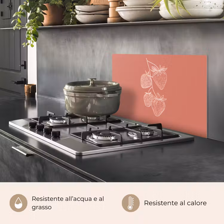 Paraschizzi cucina - Minimalista - Illustrazione - Fragola - Ramo — 2