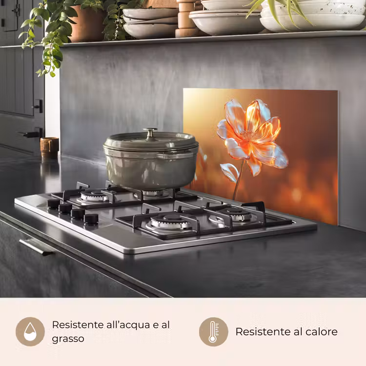 Paraschizzi cucina - Occhiali - Fiore - Luce solare — 2