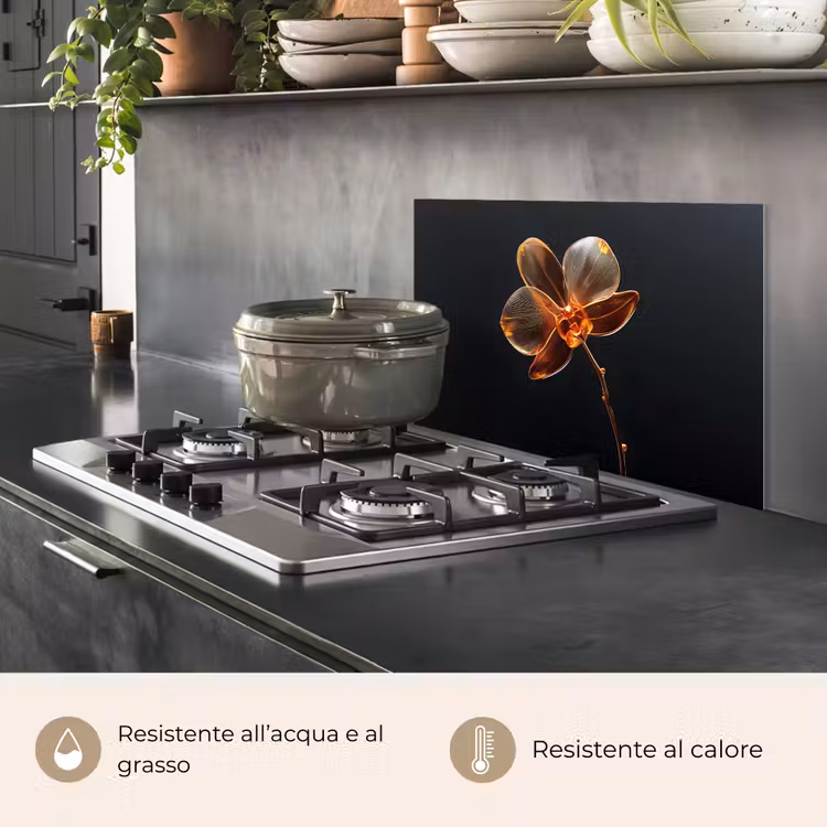 Paraschizzi cucina - Orchidea - Trasparente - Fiore — 2