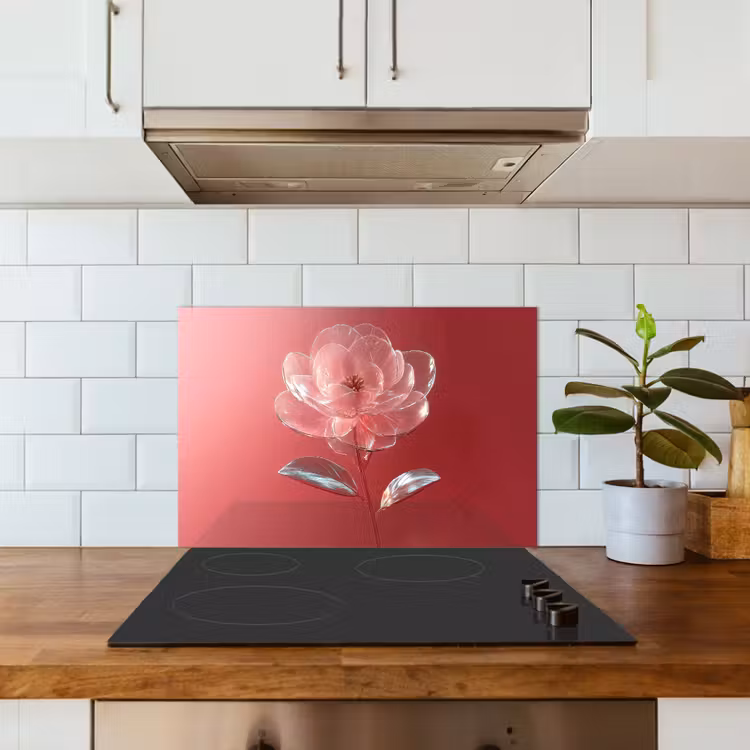 Paraschizzi cucina - Ornato - Fiore - Rosa - Occhiali — 3
