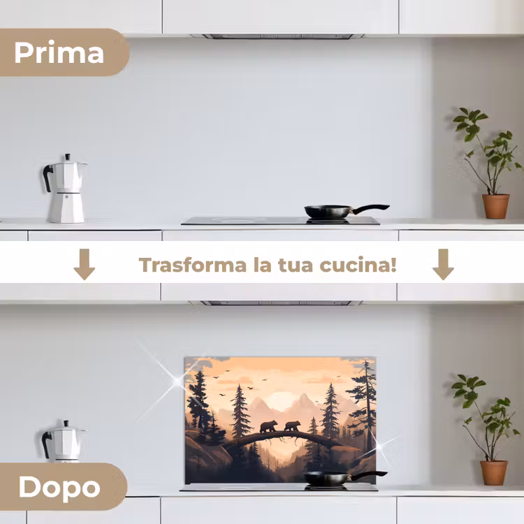 Paraschizzi cucina - Orsi - Alberi - Paesaggio - Tramonto — 7