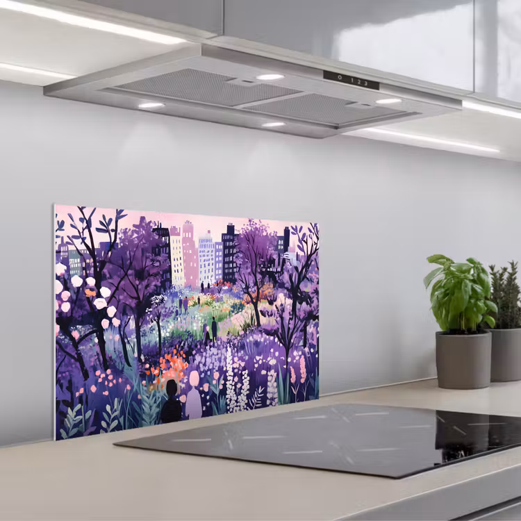 Paraschizzi cucina - Parco - Alberi - Fiori - Edifici — 1