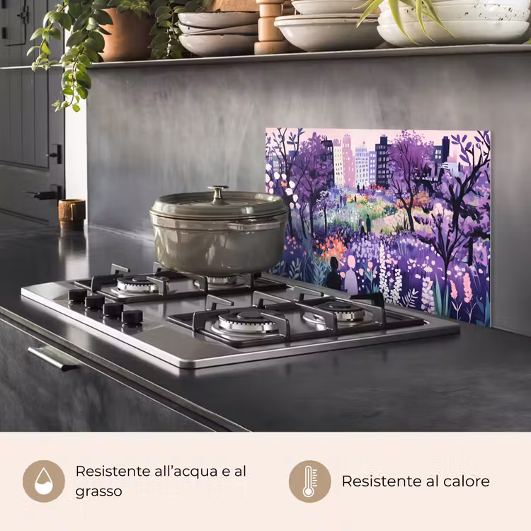 Paraschizzi cucina - Parco - Alberi - Fiori - Edifici — 2