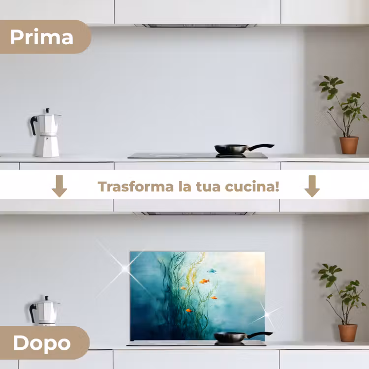 Paraschizzi cucina - Piante acquatiche - Pesci - Colorati - Acqua — 7