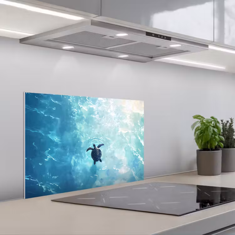 Paraschizzi cucina - Tartaruga - Mare - Blu - Scintillio — 1