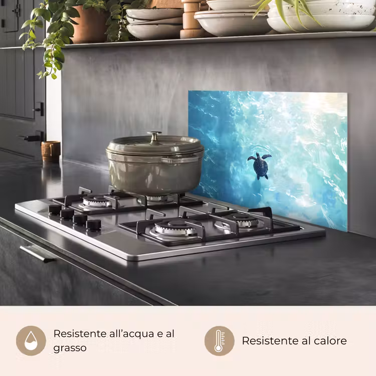 Paraschizzi cucina - Tartaruga - Mare - Blu - Scintillio — 2
