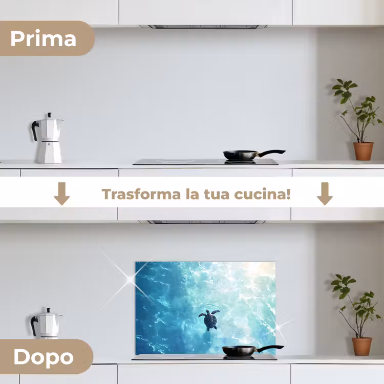 Paraschizzi cucina - Tartaruga - Mare - Blu - Scintillio — 7