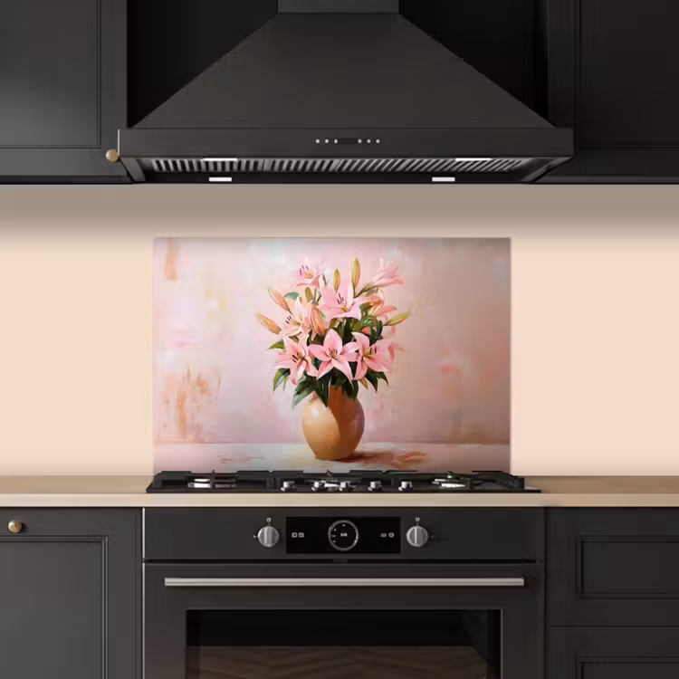 Paraschizzi cucina - Vaso - Fiori - Rosa — 5