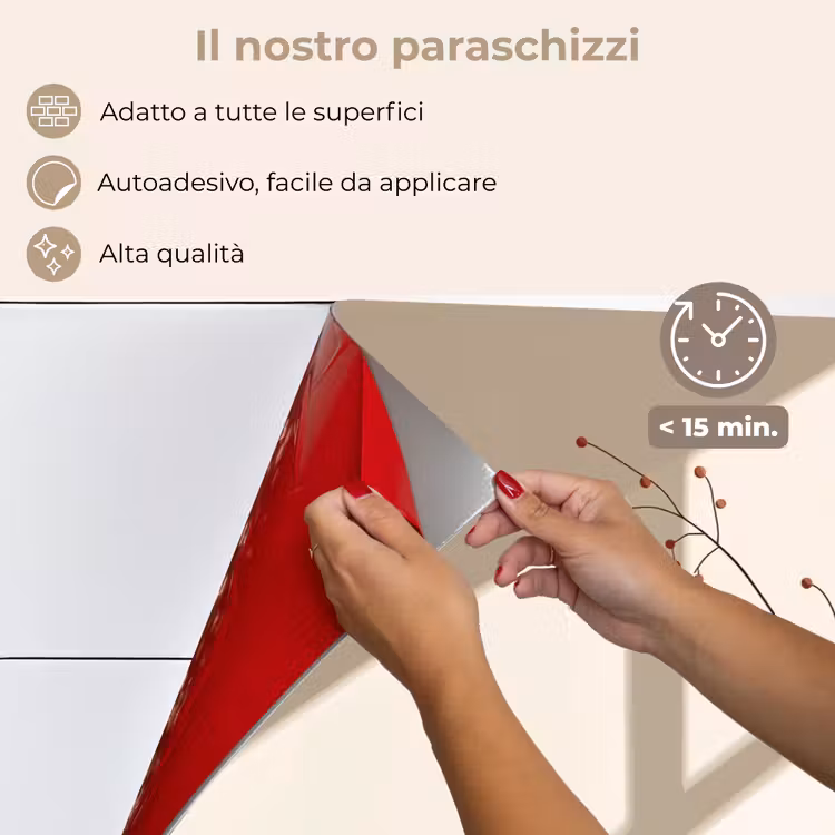 Paraschizzi cucina - Vaso - Rami - Bacche - Minimalista — 4