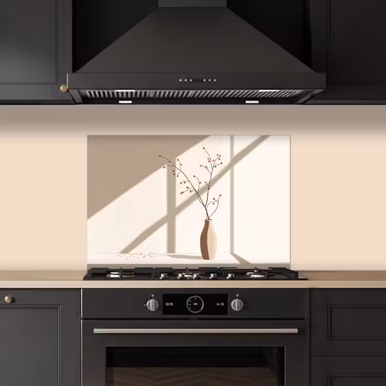 Paraschizzi cucina - Vaso - Rami - Bacche - Minimalista — 5
