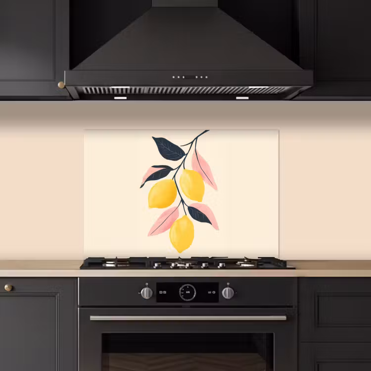 Paraschizzi cucina - Limoni - Giallo brillante - Ramo - Foglie — 5