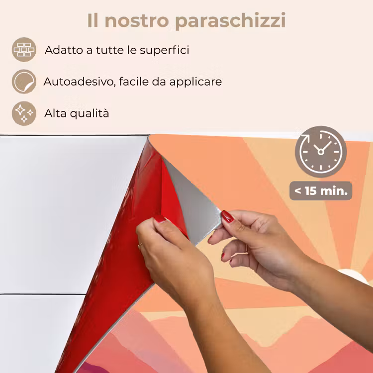 Paraschizzi cucina - Montagne - Astratto - Raggi di sole - Rosa — 4