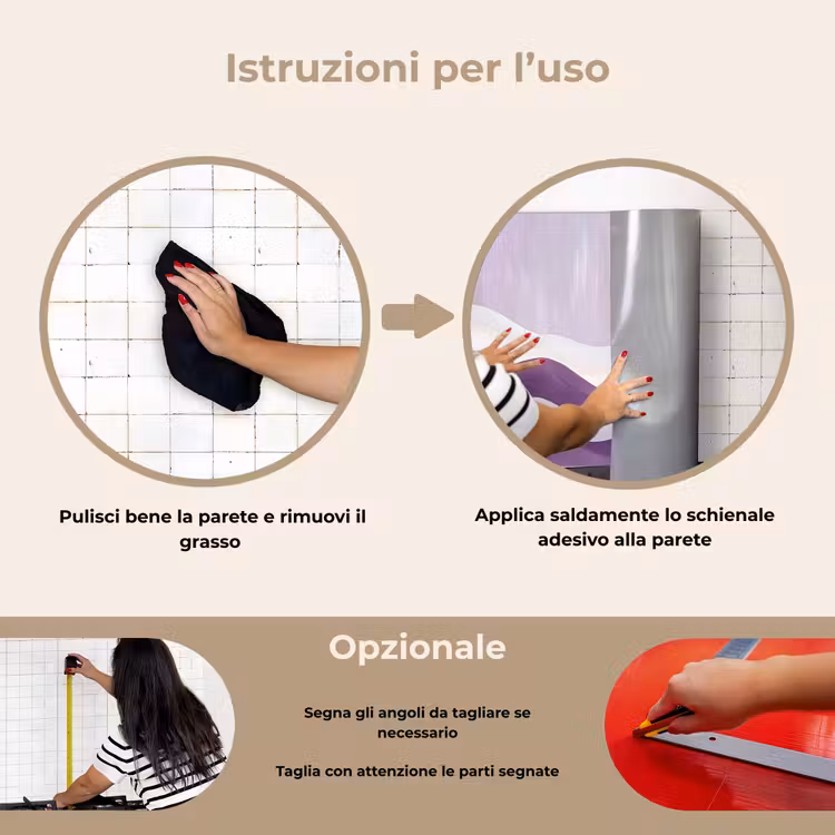 Paraschizzi cucina - Onde - Colline - Astratto - Viola — 6
