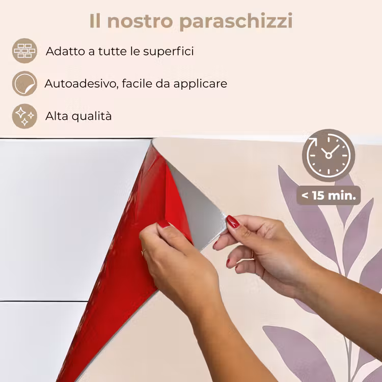 Paraschizzi cucina - Ramo - Foglie - Minimalista - Beige — 4
