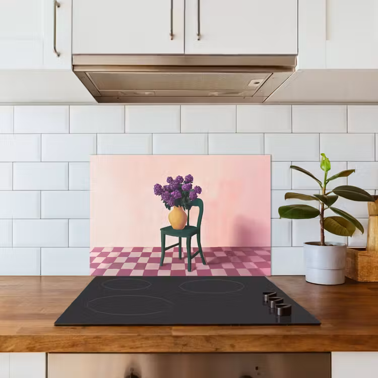 Paraschizzi cucina - Sedia - Vaso - Fiori - Bloccato — 3
