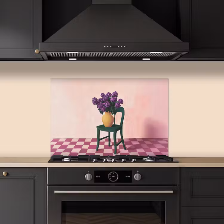 Paraschizzi cucina - Sedia - Vaso - Fiori - Bloccato — 5