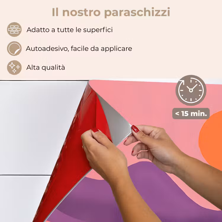 Paraschizzi cucina - Sole - Colline - Viola - Astratto — 4