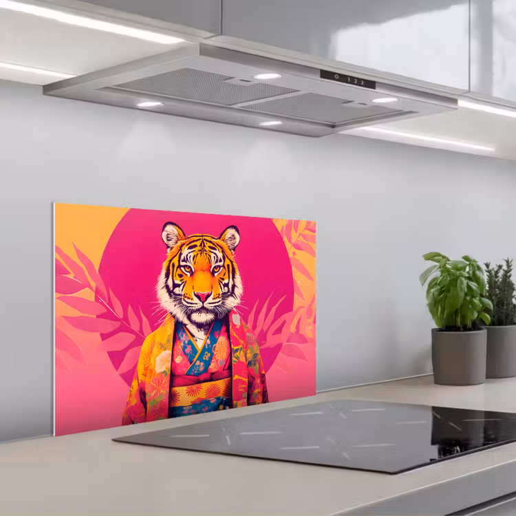 Paraschizzi cucina - Tigre - Kimono - Piante - Rosa — 1