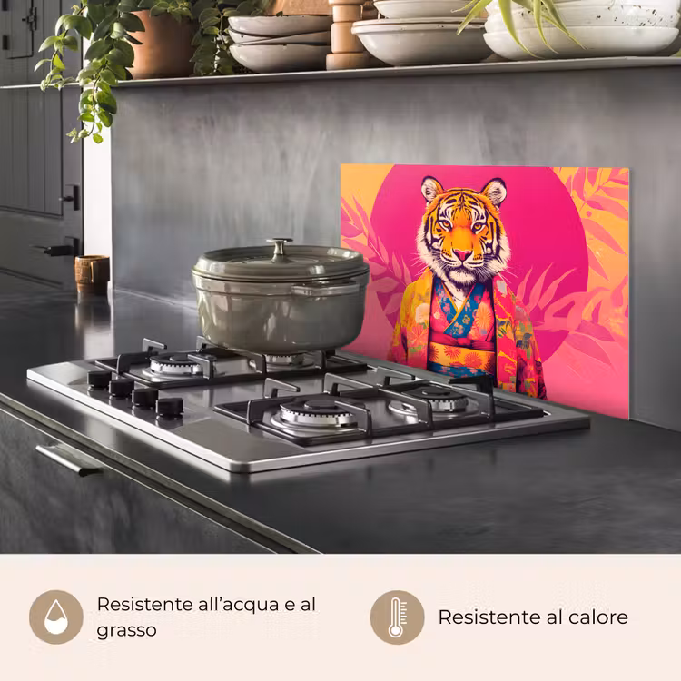Paraschizzi cucina - Tigre - Kimono - Piante - Rosa — 2
