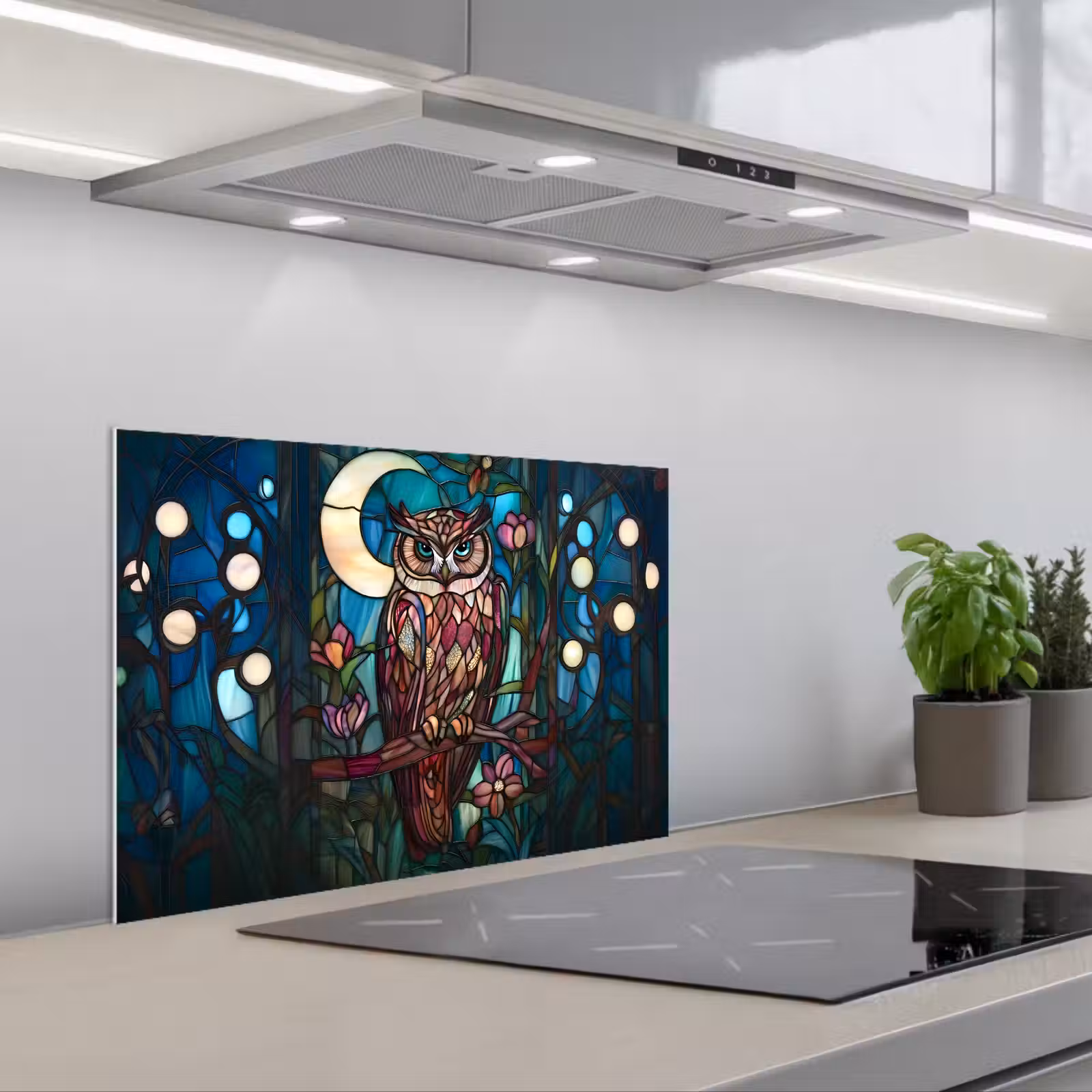 Paraschizzi cucina - Gufo - Mosaico - Luna - Notte — 1