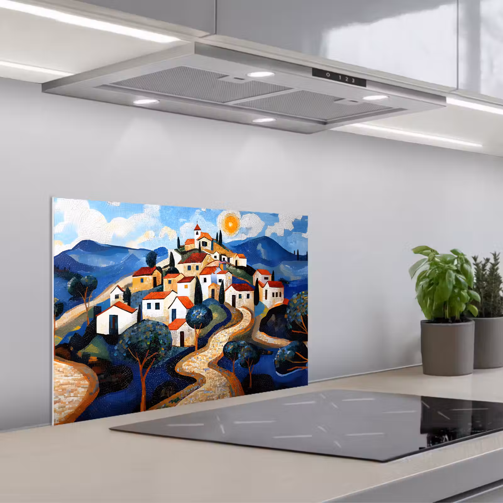 Paraschizzi cucina - Villaggio - Collina - Sole - Mosaico — 1