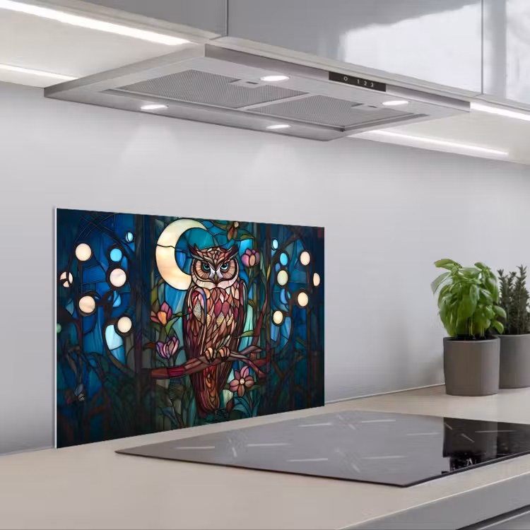 Paraschizzi cucina - Gufo - Mosaico - Luna - Notte — 1