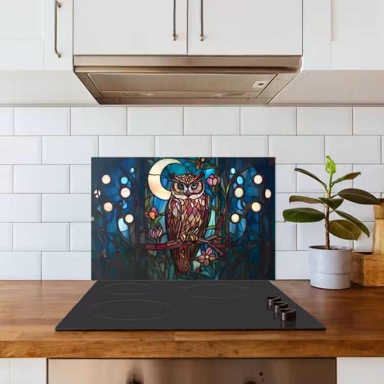 Paraschizzi cucina - Gufo - Mosaico - Luna - Notte — 3