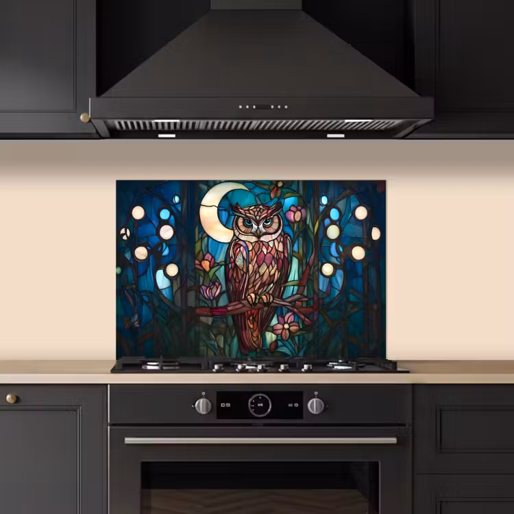 Paraschizzi cucina - Gufo - Mosaico - Luna - Notte — 5