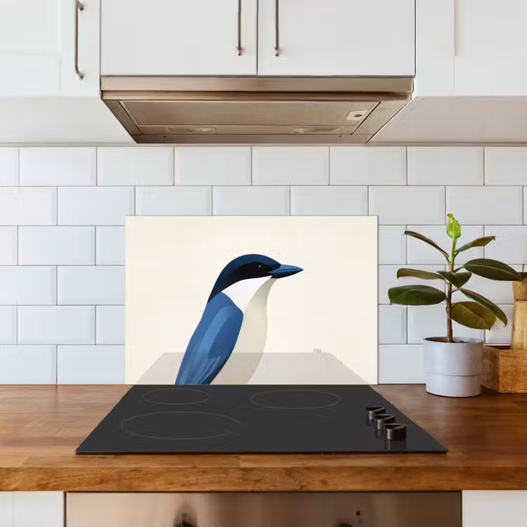 Paraschizzi cucina - Illustrazione - Blu - Uccello — 3