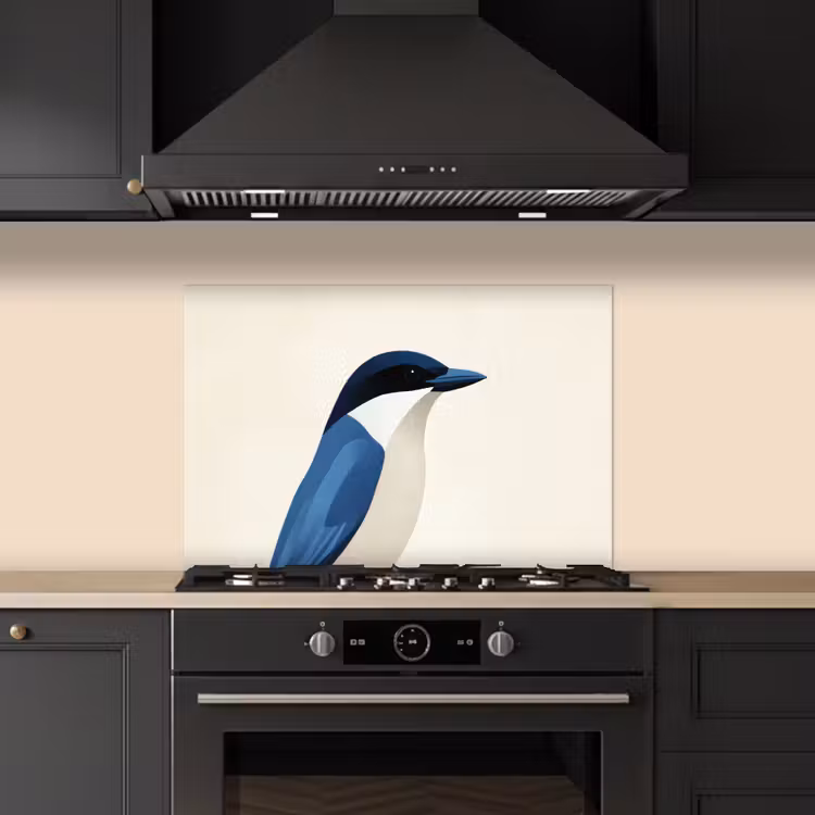Paraschizzi cucina - Illustrazione - Blu - Uccello — 5