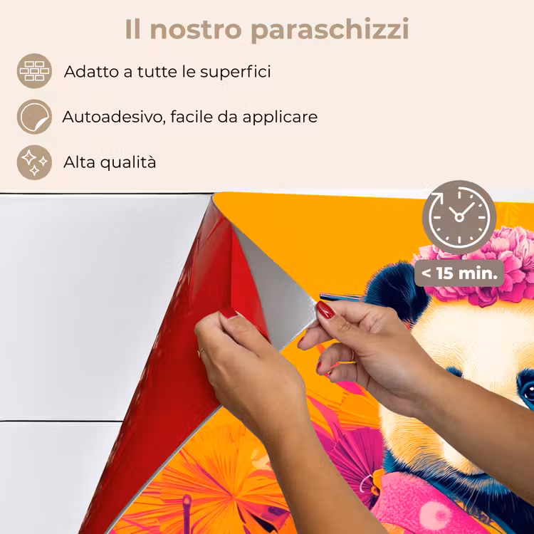 Paraschizzi cucina - Kimono - Rosa - Panda - Corona di fiori — 4
