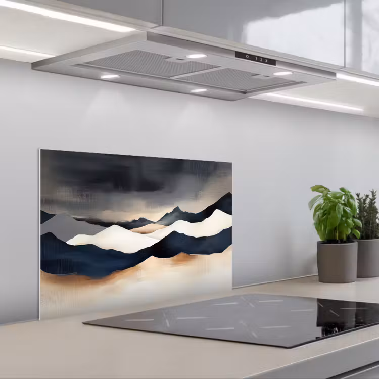 Paraschizzi cucina - Montagne - Blu scuro - Paesaggio — 1